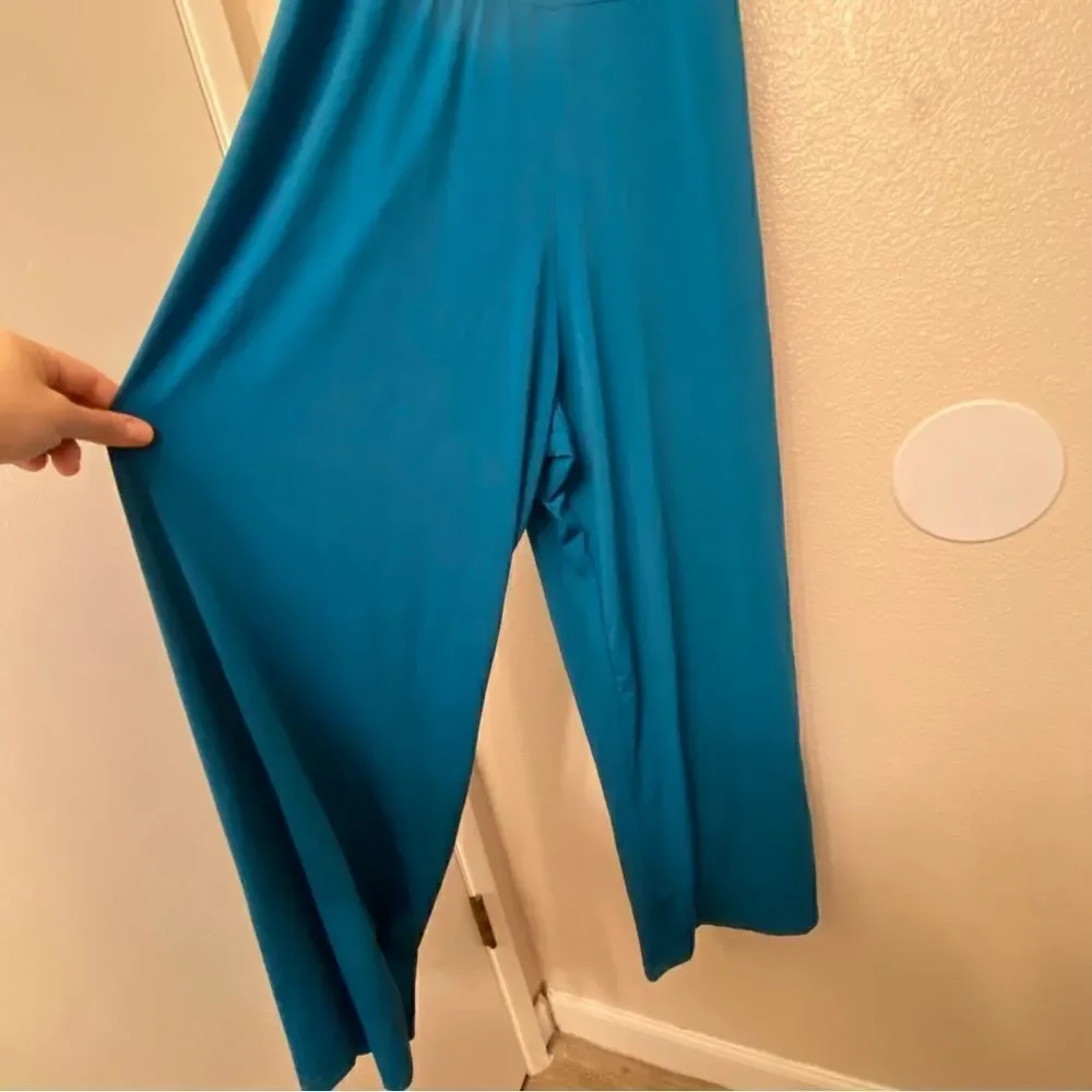 WEISSMAN Dance Costume unitard jumpsuit teal lace Open Hands 12372 adult SA